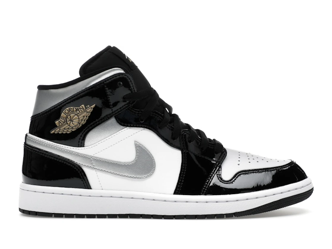 Nike Air Jordan 1 Mid SE Black/Metallic Silver-White