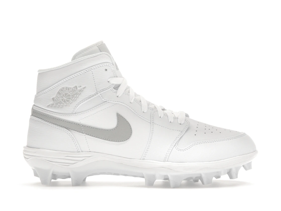 Nike Jordan 1 Mid TD Cleat White Grey Fog