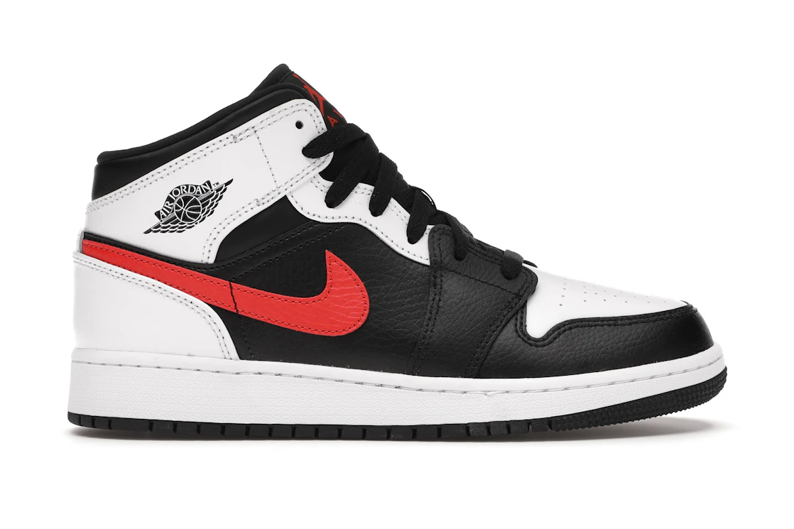 Nike Air Jordan 1 Mid (GS) Black White Red