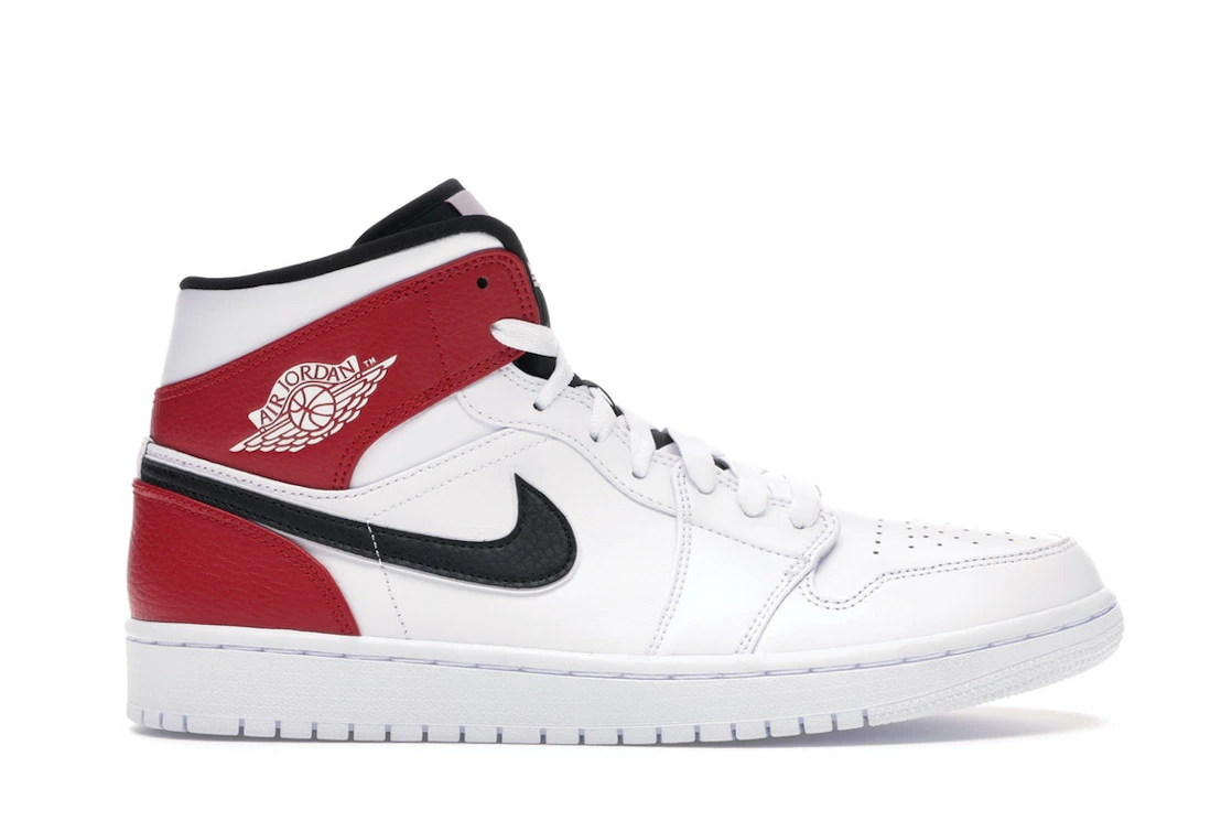 Nike Jordan 1 Mid White Black Gym Red