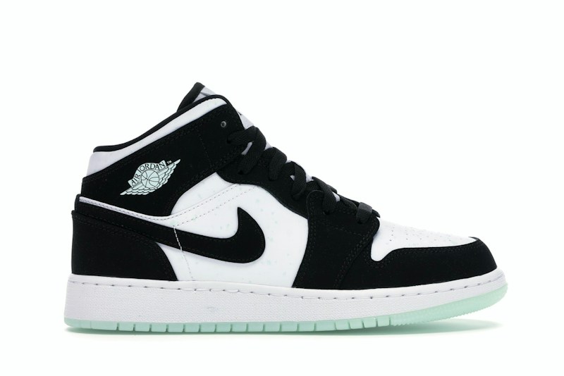 Nike Air Jordan 1 Mid SE (GS) White Black Teal Tint
