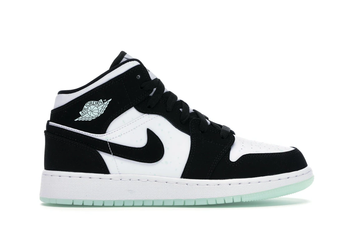 Nike Air Jordan 1 Mid SE (GS) White Black Teal Tint