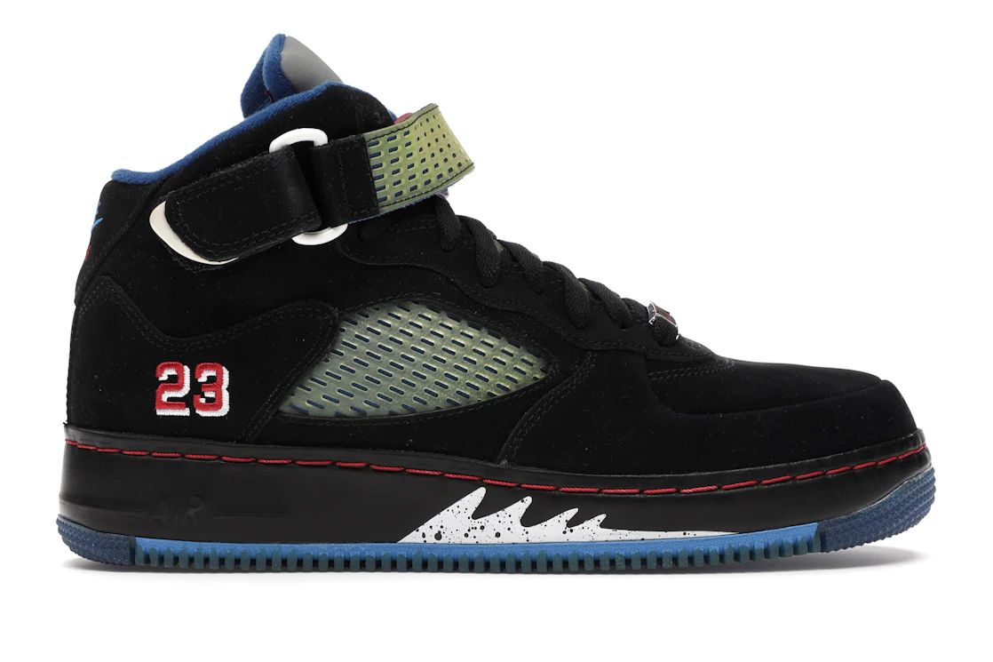 Nike Jordan Ajf 5 Black Blue Ribbon Varsity Red