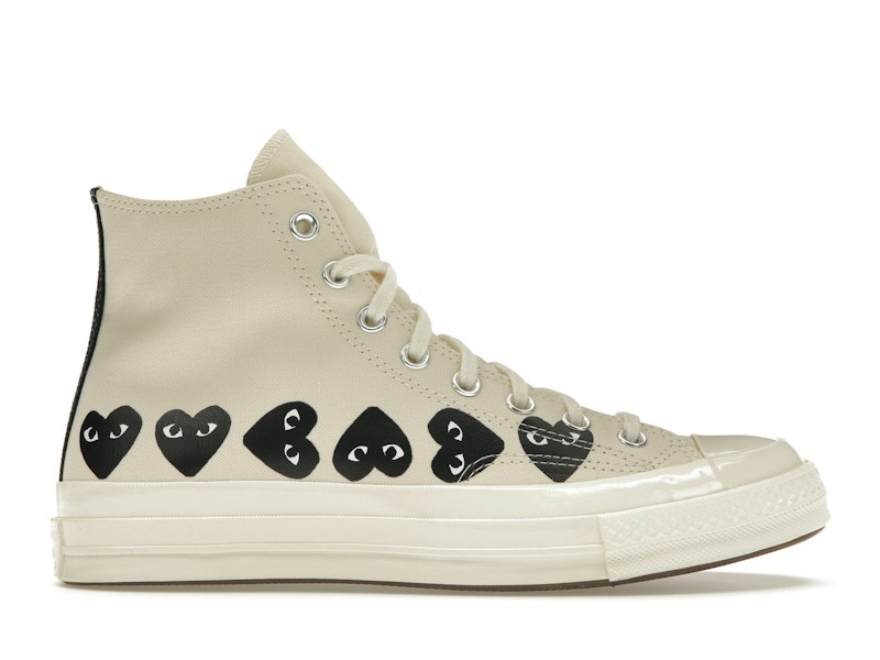 Converse Comme Des Garçons Play x Chuck 70 High Multi Heart - Milk Black