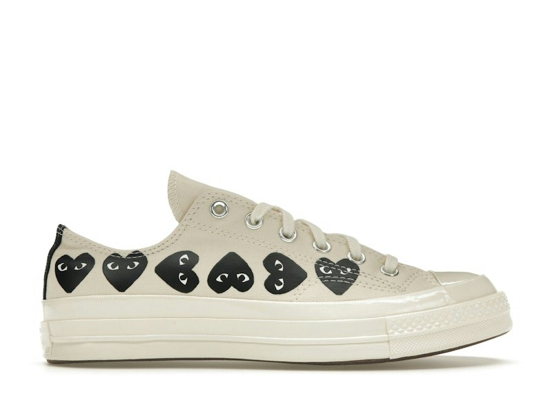 Converse Comme Des Garçons Play x Chuck 70 Low Multi Heart - Milk Black