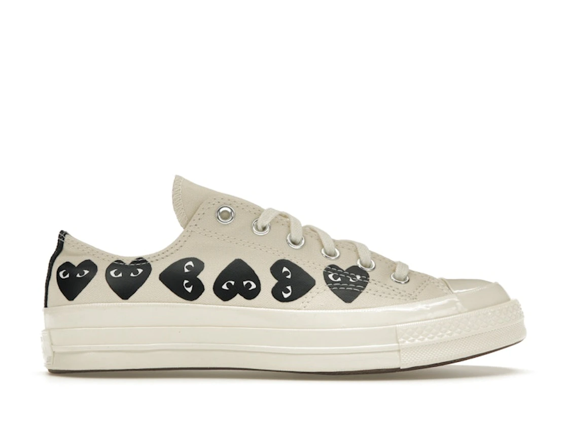 Converse Comme Des Garçons Play x Chuck 70 Low Multi Heart - Milk Black