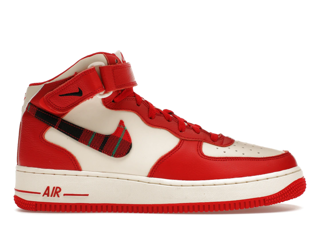 Nike Air Force 1 Mid 07 LX Plaid Cream Red