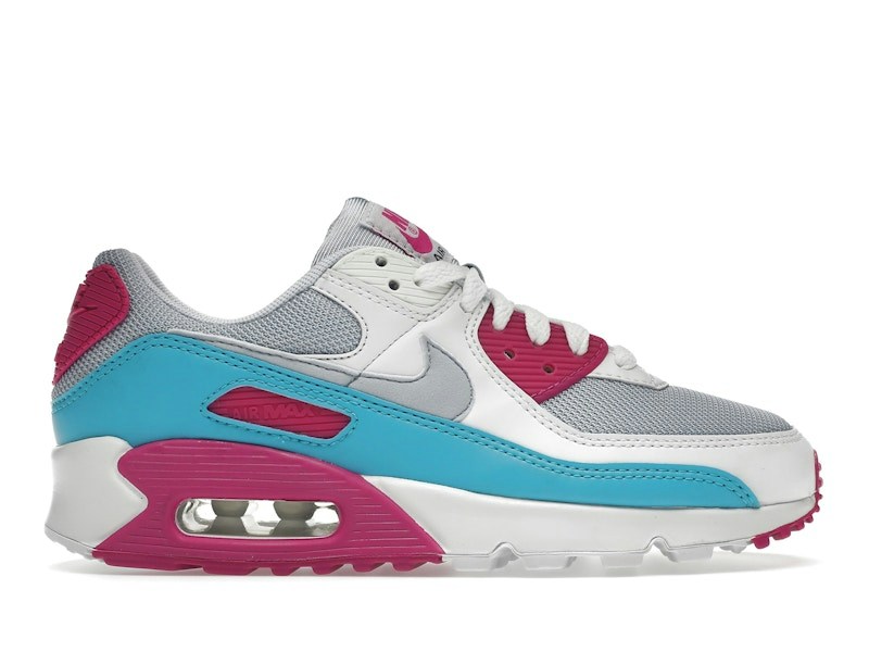 Nike Air Max 90 White Vivid Pink Light Blue Fury
