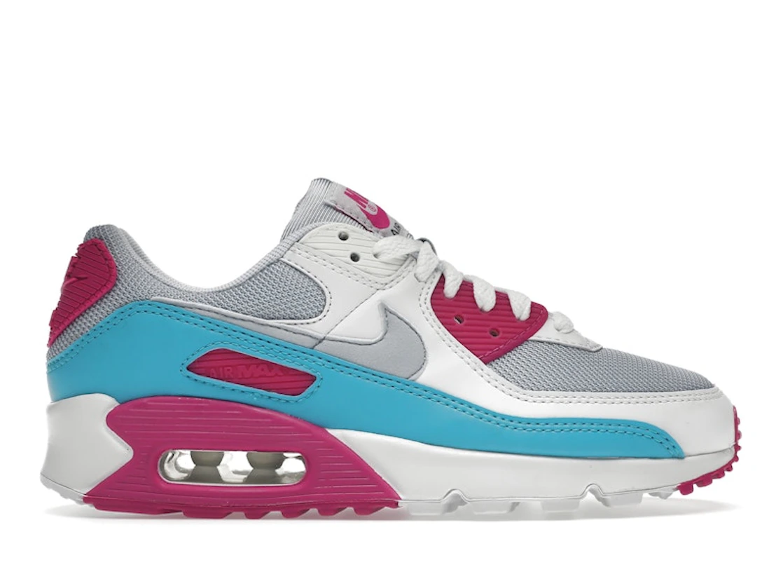 Nike Air Max 90 White Vivid Pink Light Blue Fury