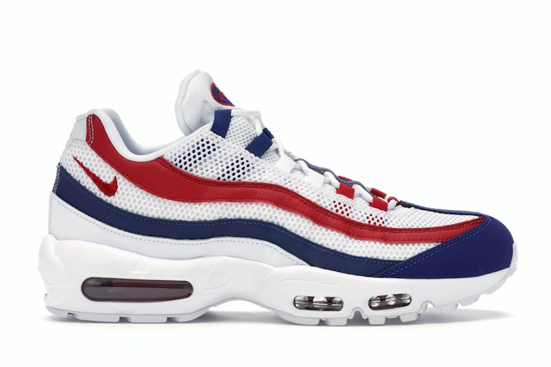 Nike Air Max 95 White Deep Royal Blue Gym Red