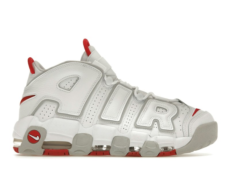 Nike Air More Uptempo 96 White Grey Fog University Red