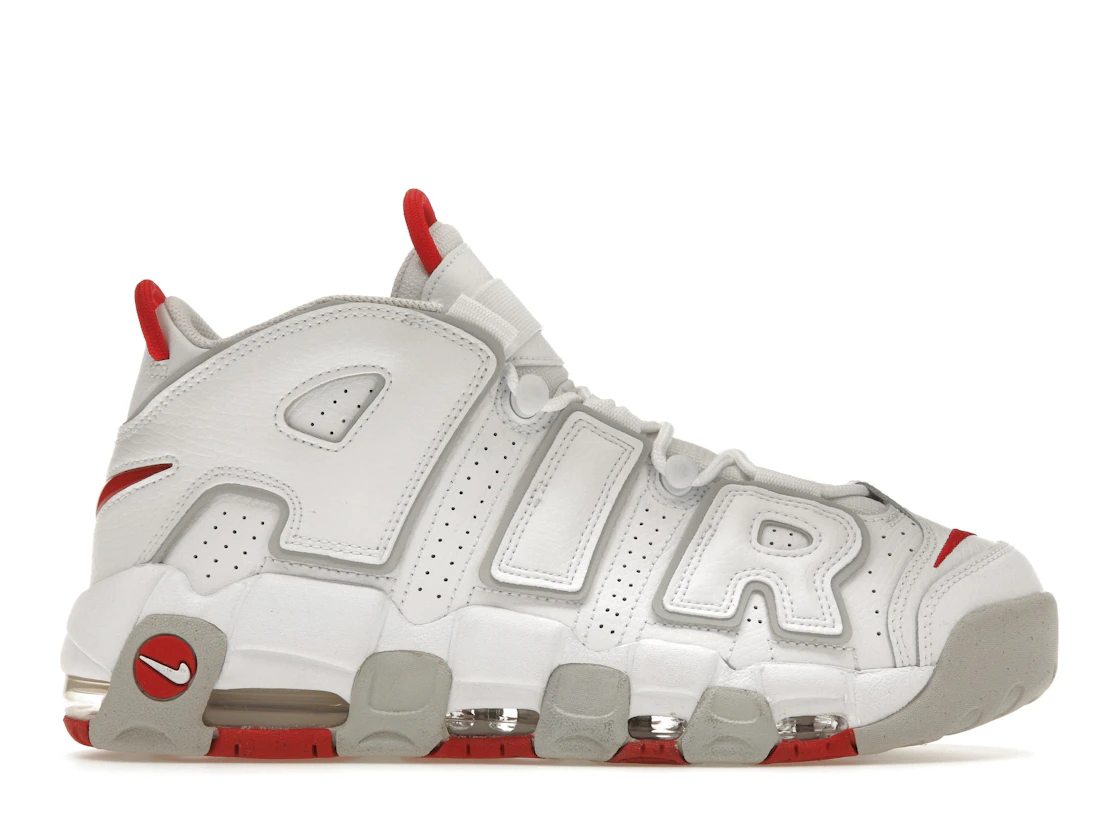 Nike Air More Uptempo 96 White Grey Fog University Red
