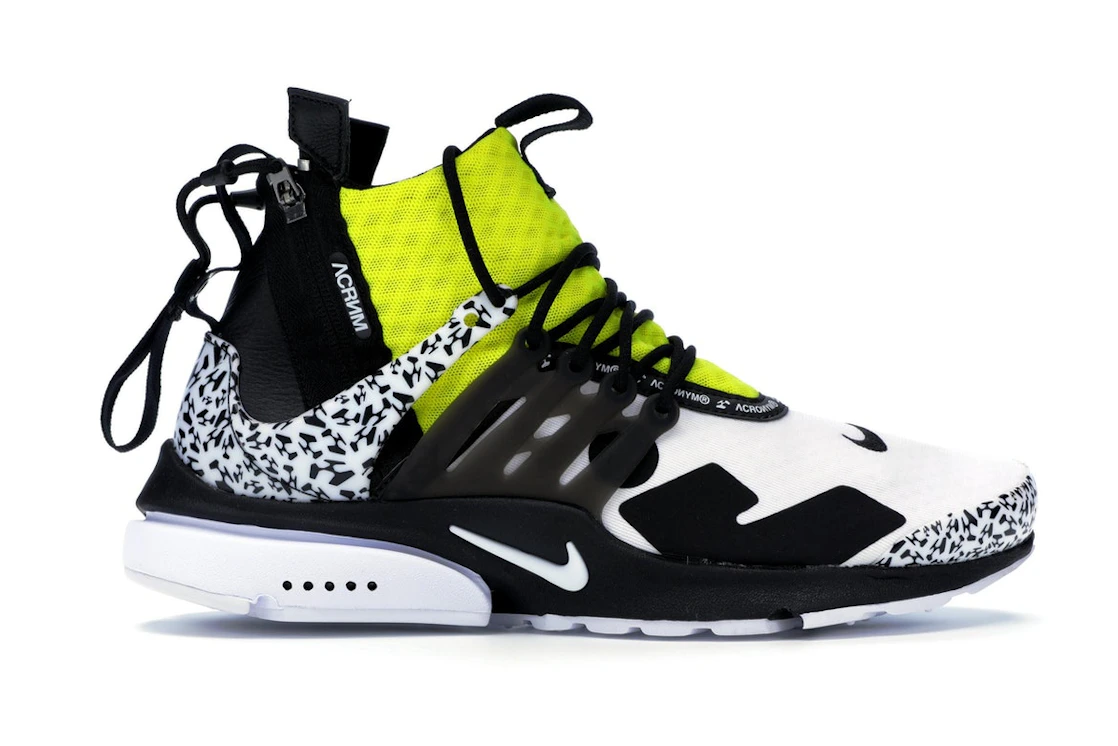 Nike Acronym X Air Presto Mid Sports Casual Dynamic Yellow