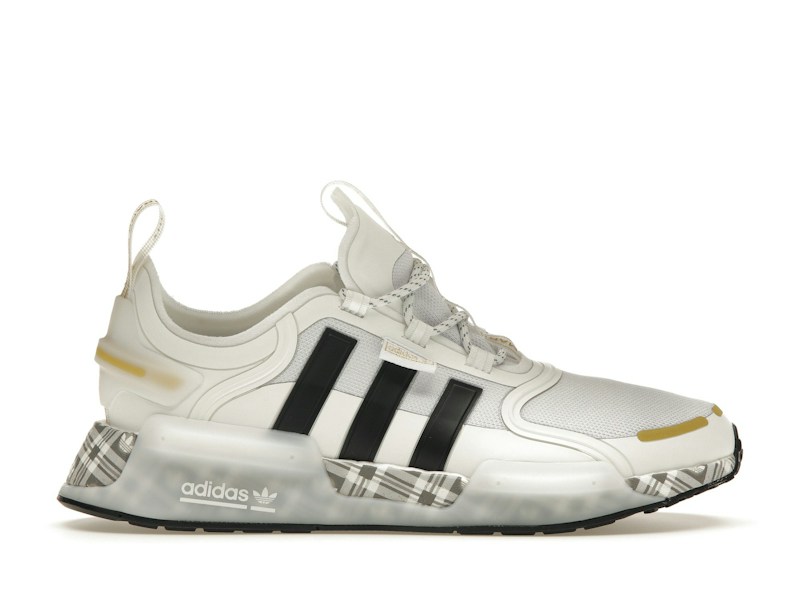 Adidas NMD R1 V3 White Black Gold Tartan Trefoil