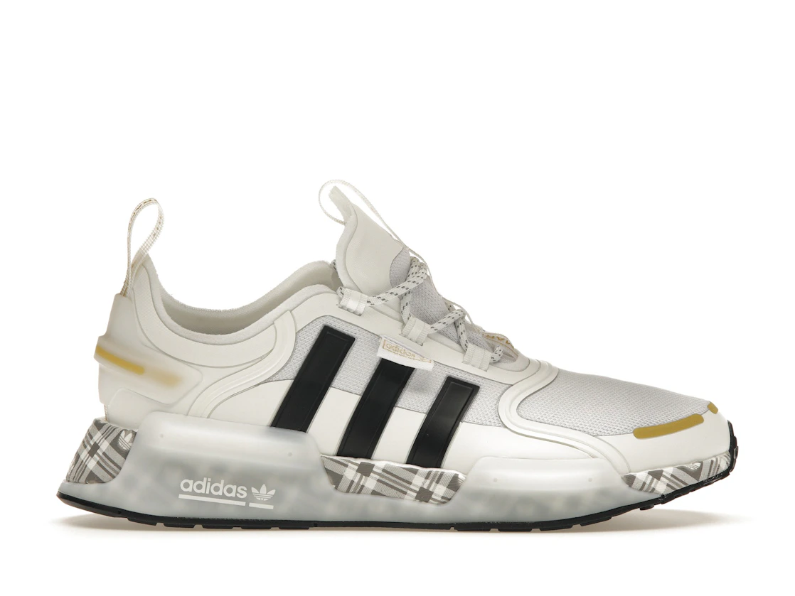 Adidas NMD R1 V3 White Black Gold Tartan Trefoil