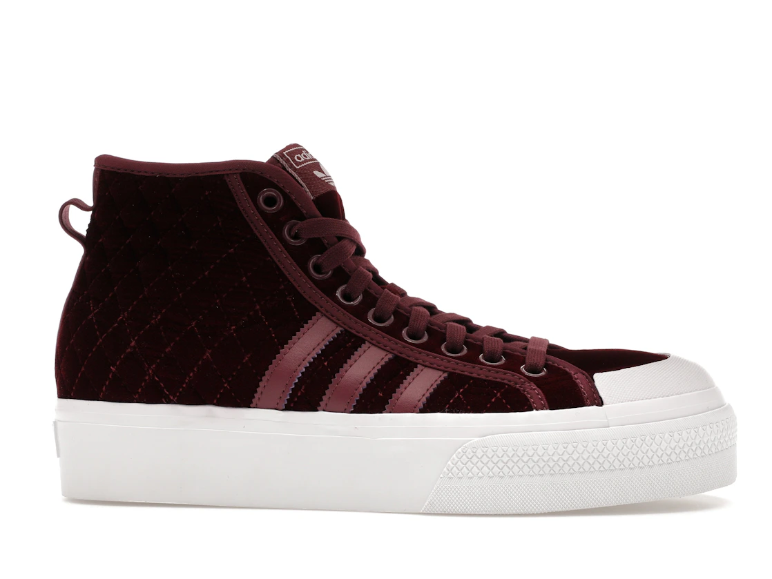 Adidas Nizza Platform Mid Victory Crimson Velour