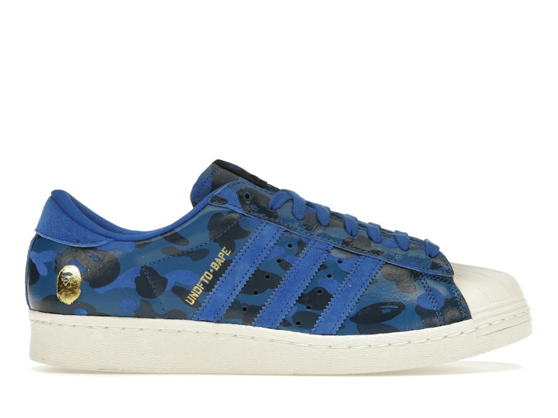 Adidas Superstar 80s Undefeated Bape Blue Camo