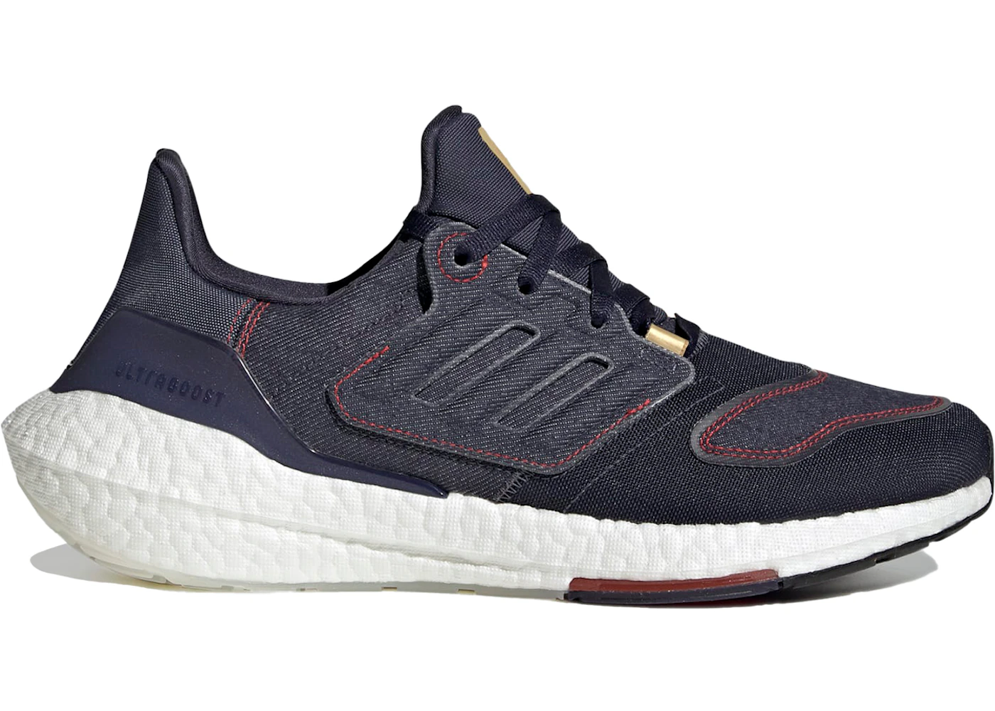 Adidas Ultra Boost 22 Denim Shadow Navy Vivid Red